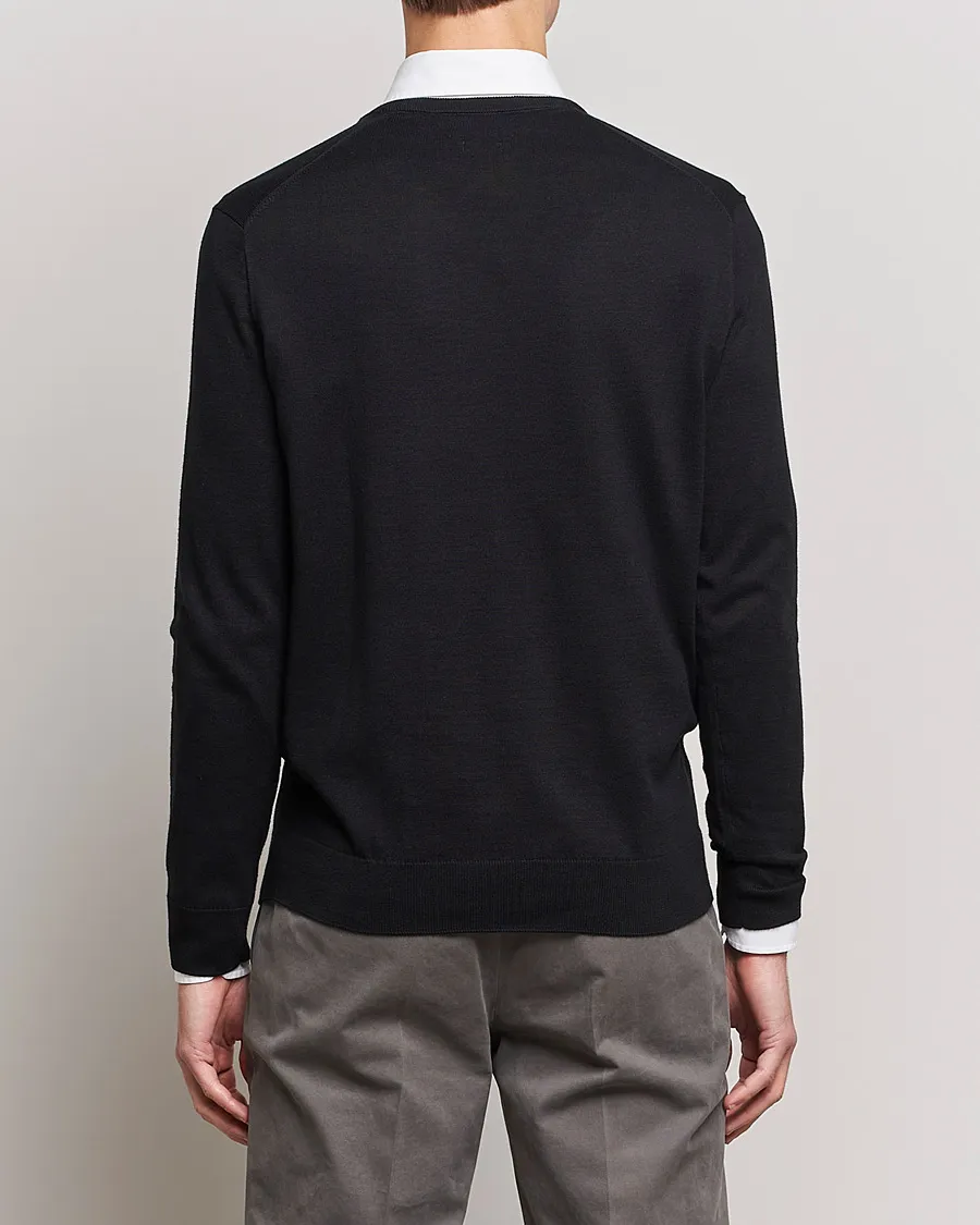 Pima Cotton V-neck Pullover Polo Black