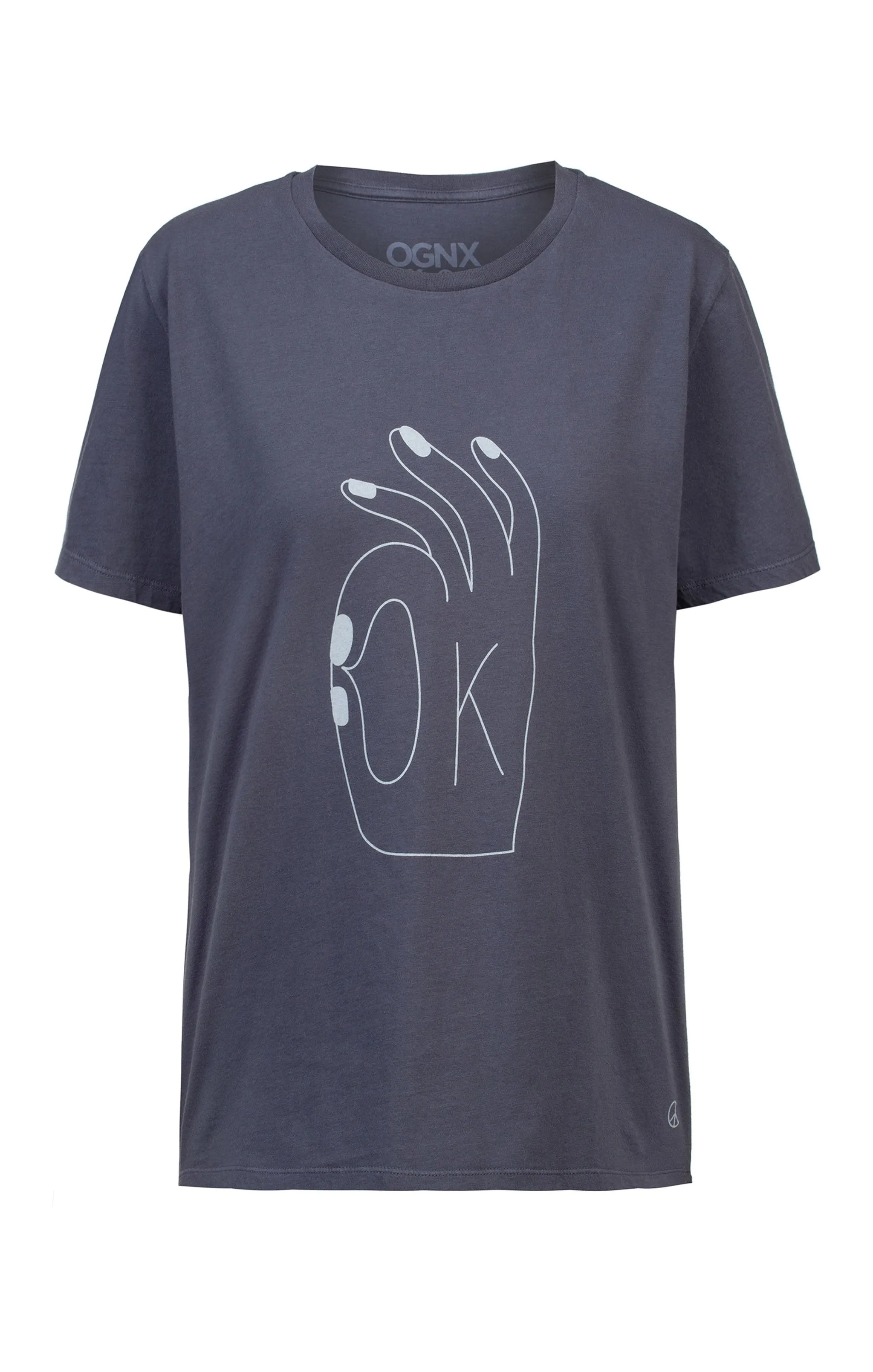 Vintage Cotton Loose T-Shirt OK Bio Baumwolle - grau