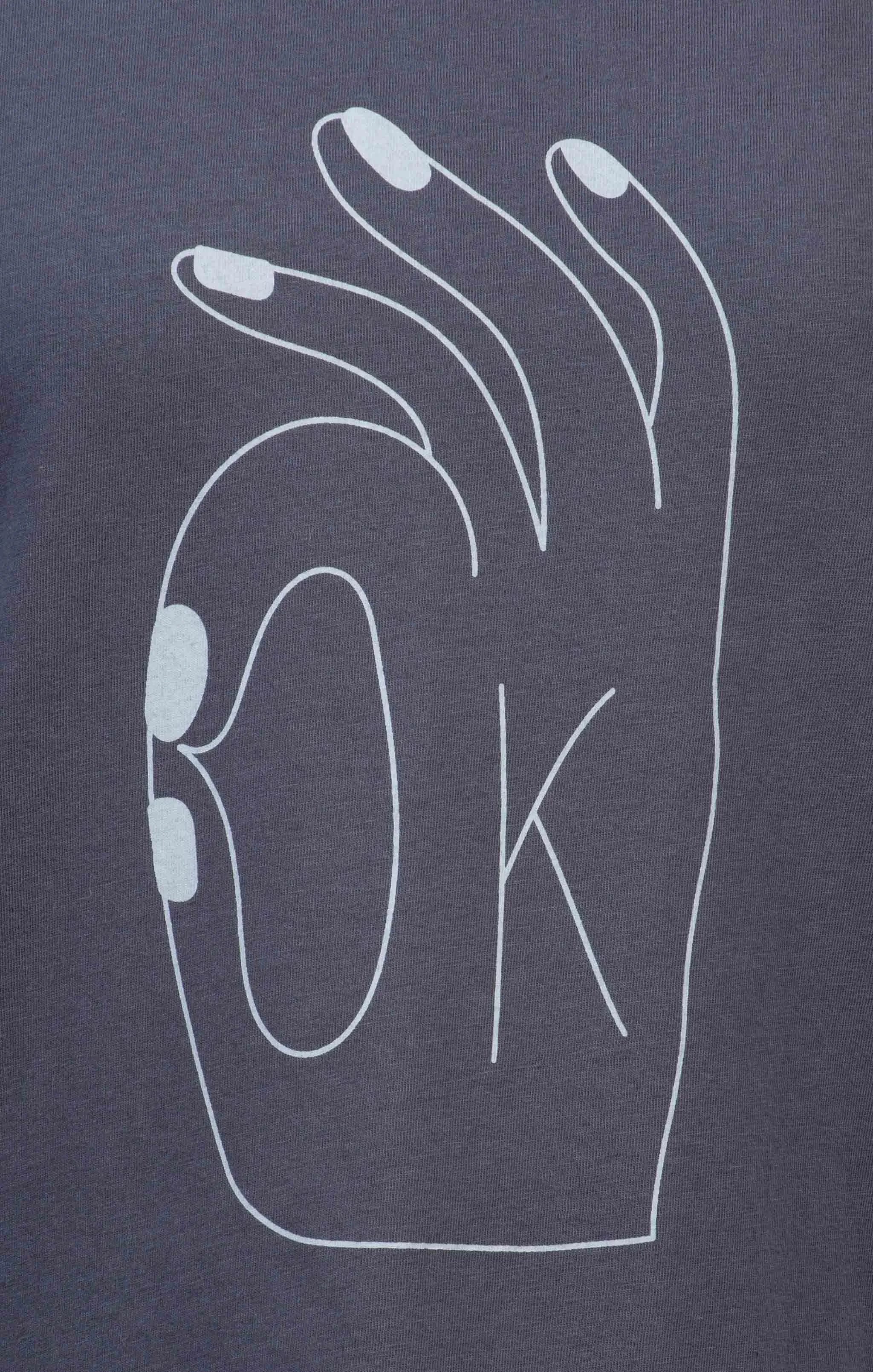 Vintage Cotton Loose T-Shirt OK Bio Baumwolle - grau